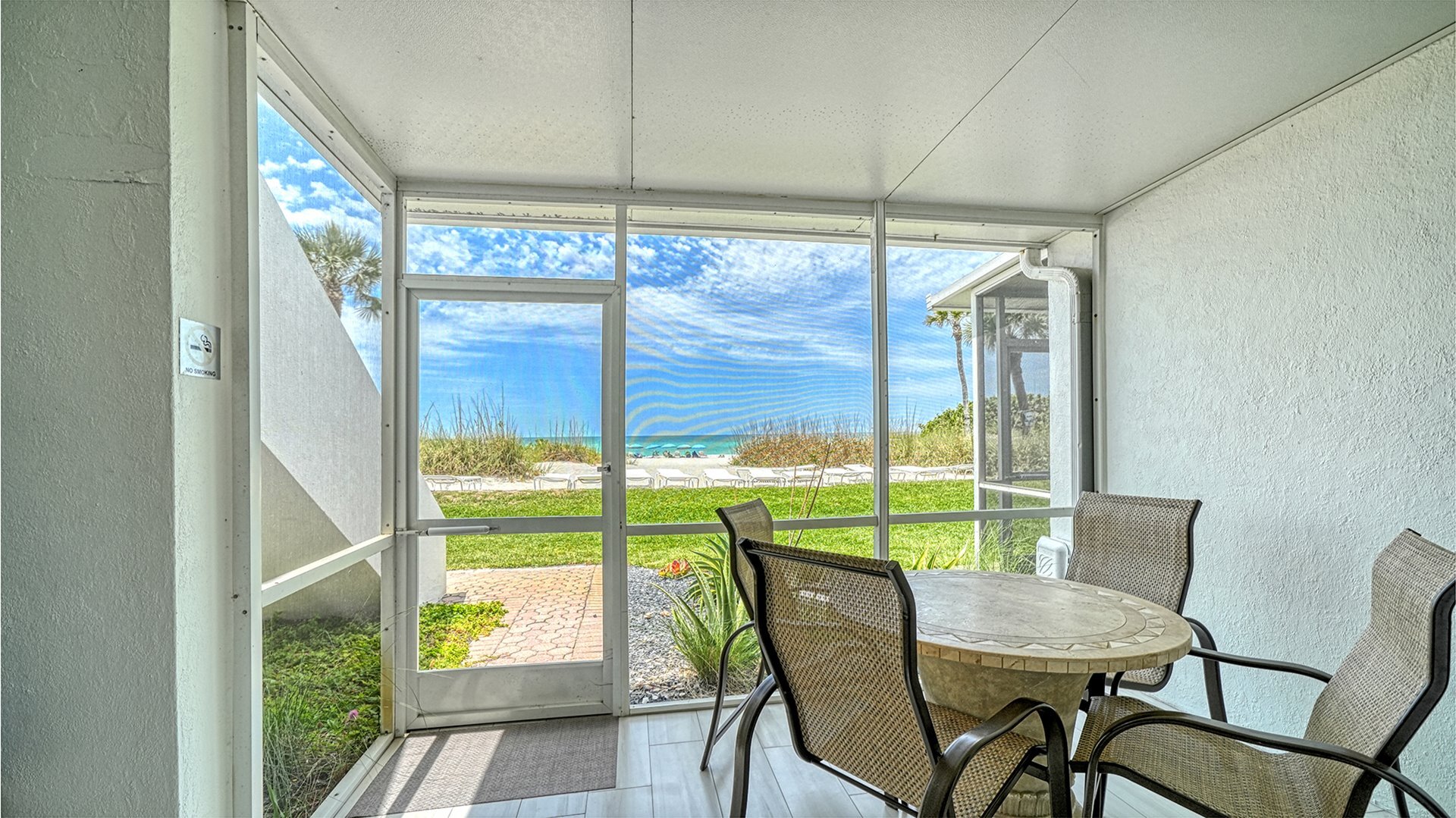 Lanai with beach view