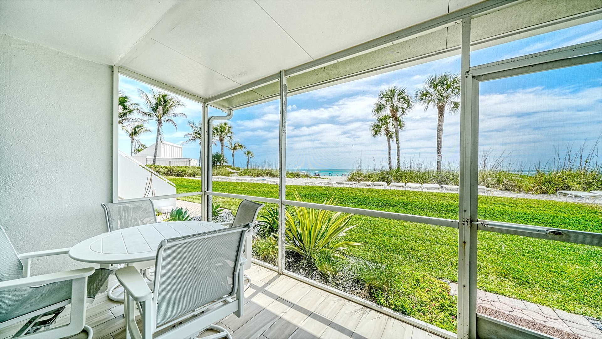 Lanai with beach view
