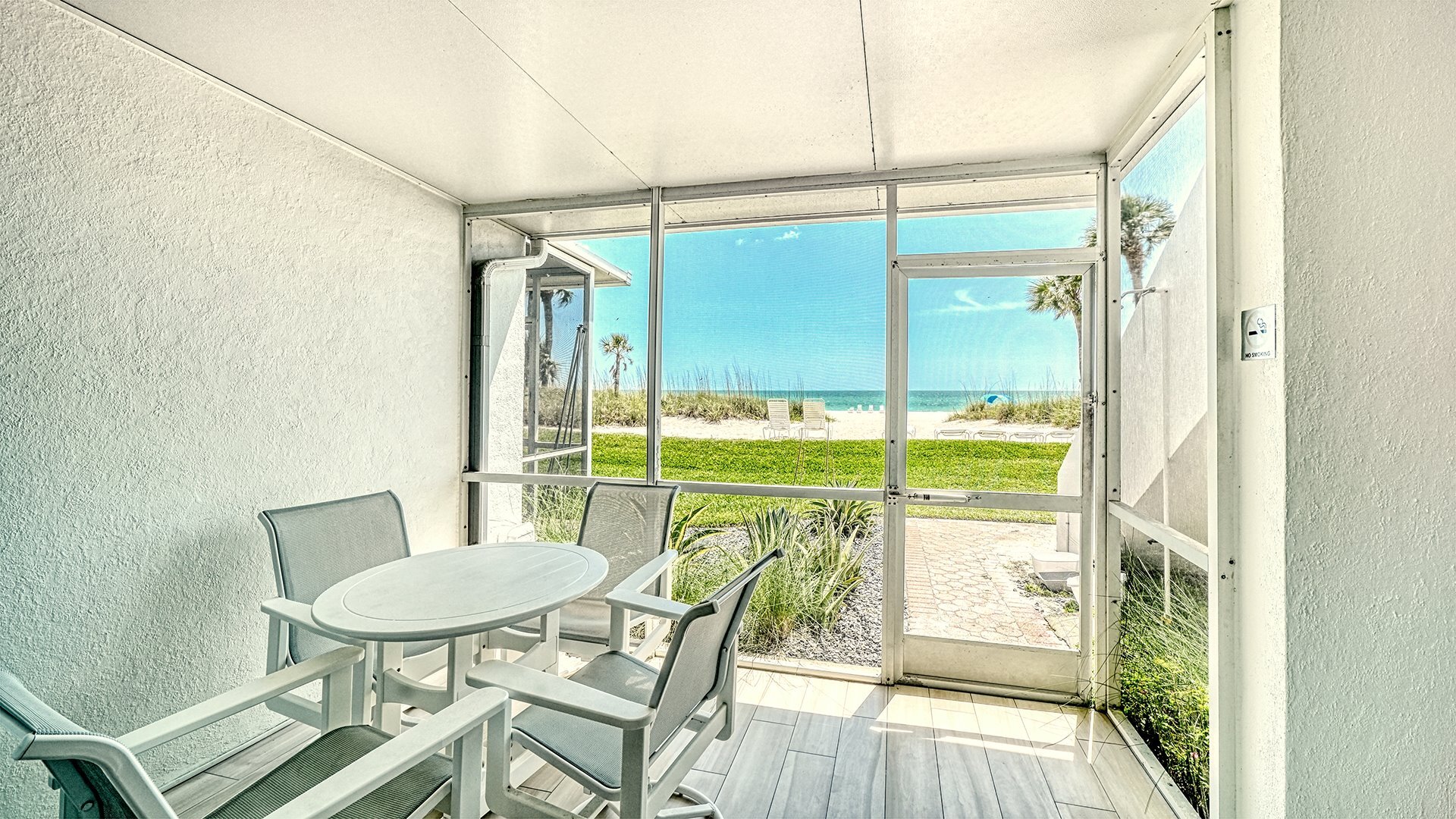 Lanai with beach view