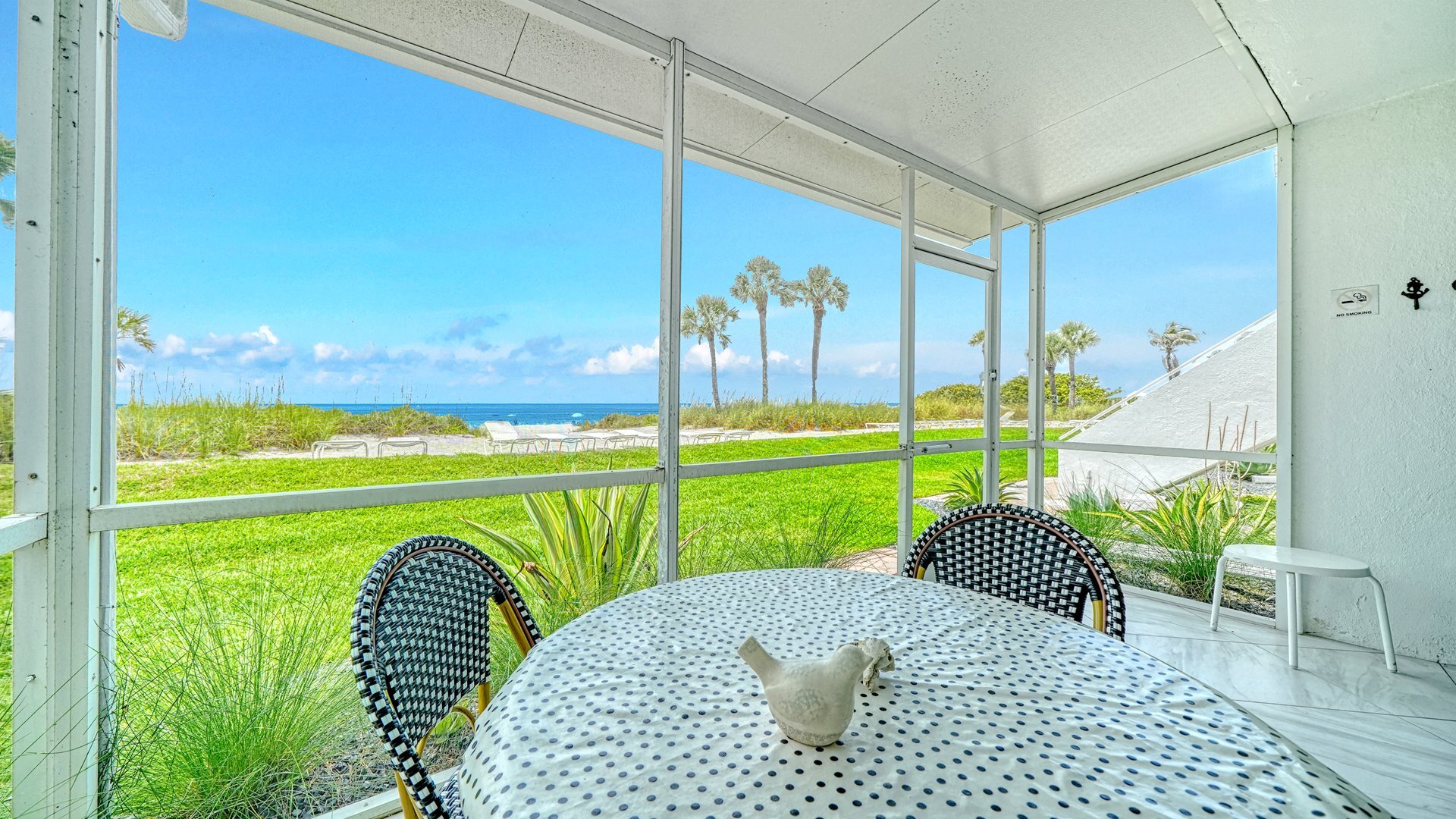 Lanai with beach view