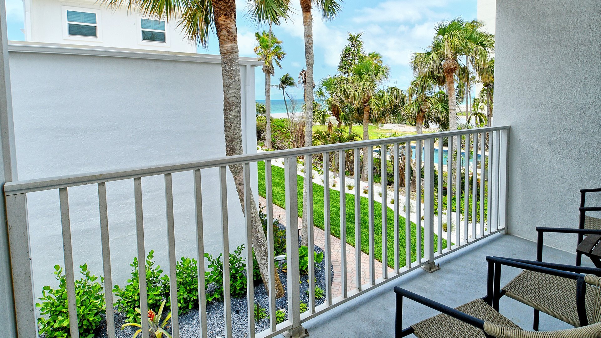 View of the beach from the balcony