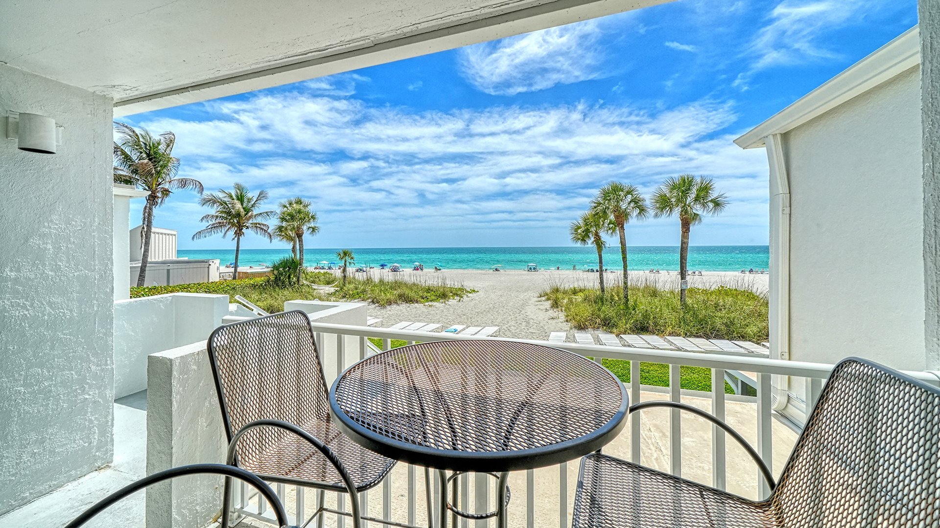 View from balcony  to the beach
